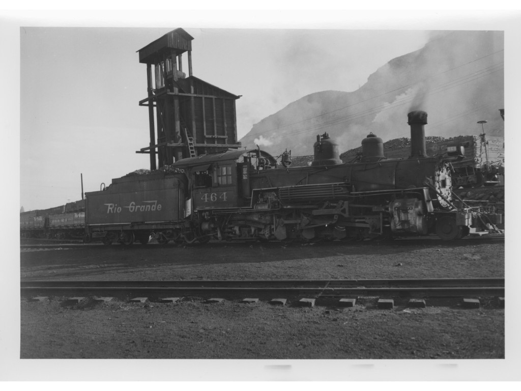 Image of a locomotive at a coaling tower