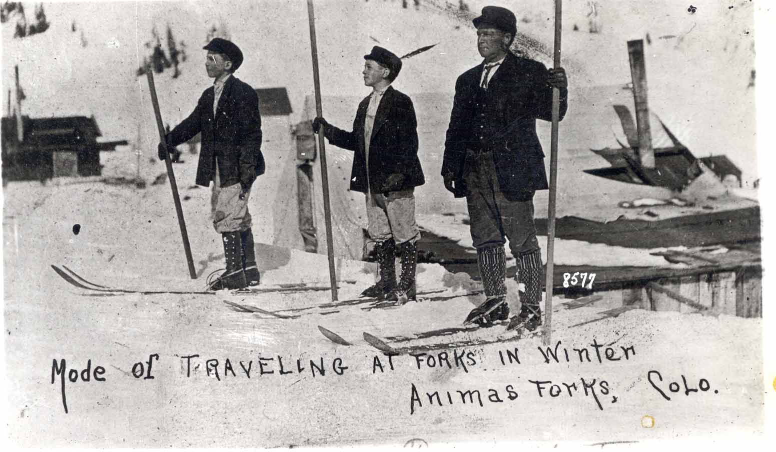 skiers at Animas Forks