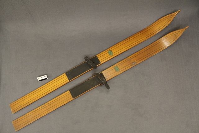 wooden skis