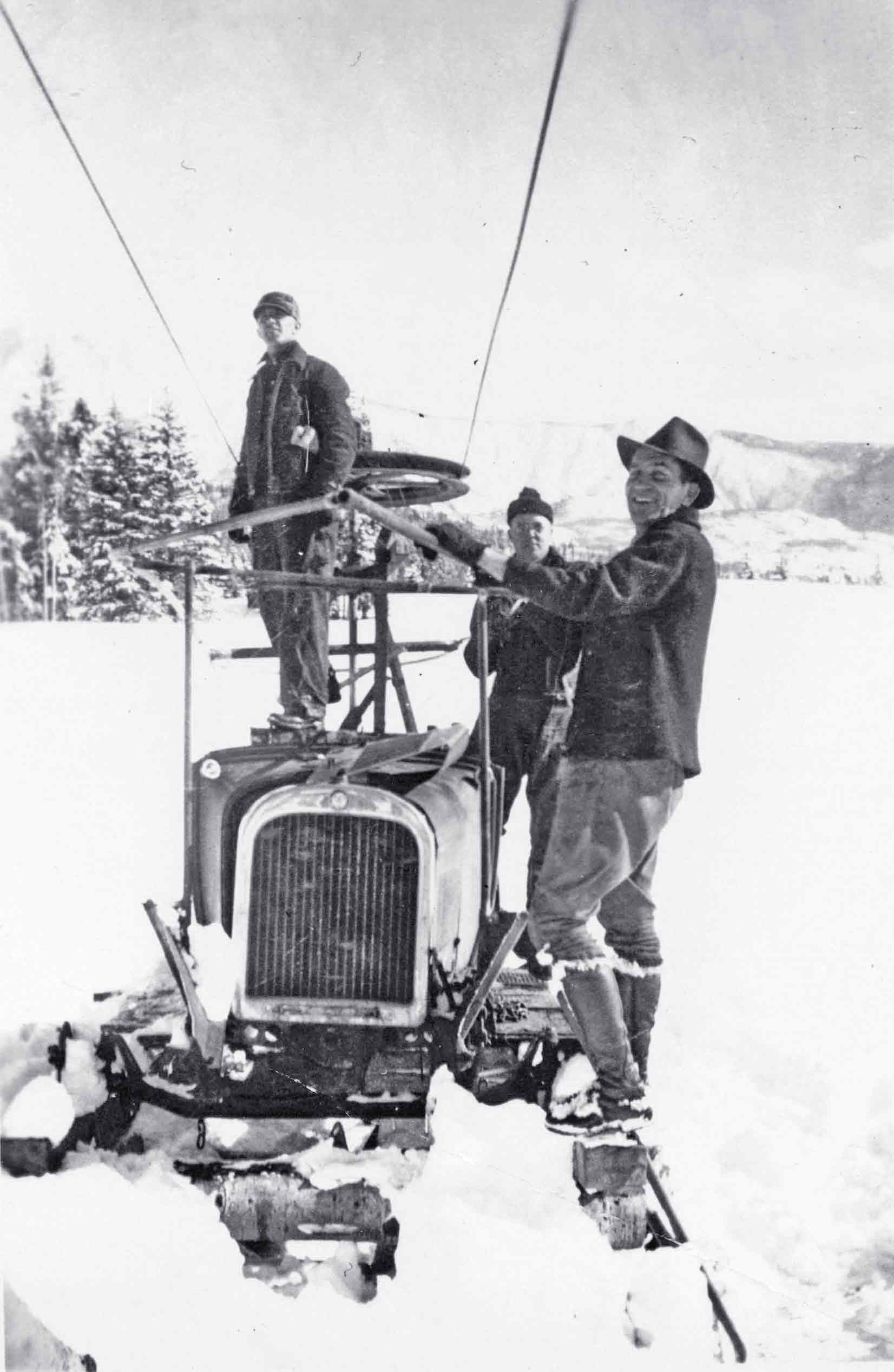 Men at rope tow