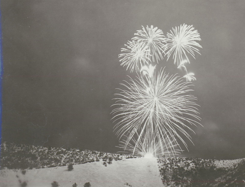 fireworks over Chapman hill