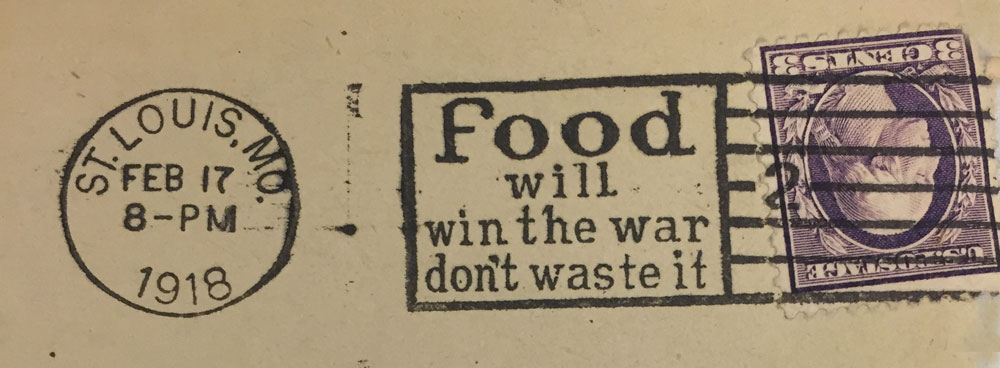 Food will win the war postmark